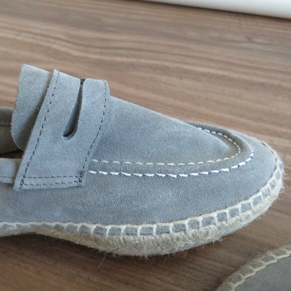 MANEBI Hamptons Loafers Espadrilles in Gray Suede Minimalist Quiet Luxury US 6 - Picture 12 of 12